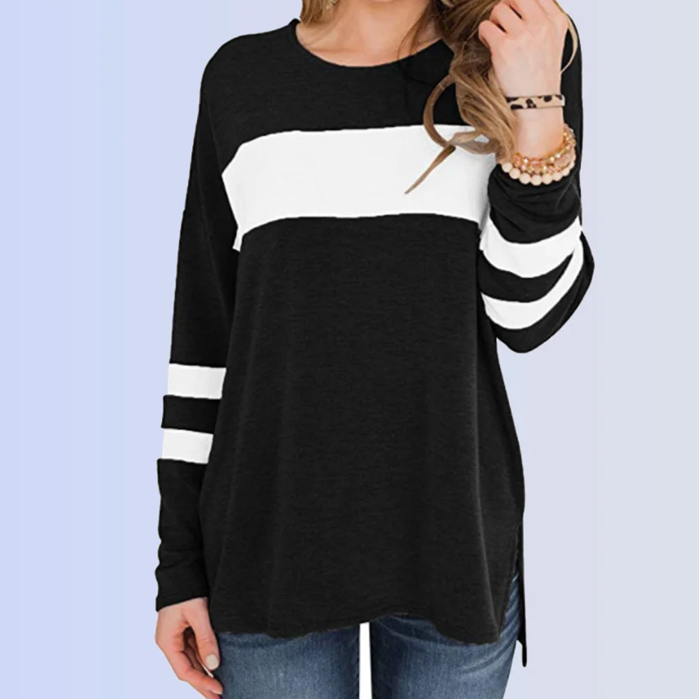 Женская зимняя футболка с длинным рукавом и разрезом сбоку | одежда