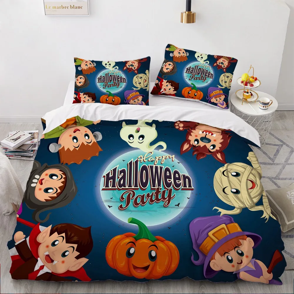 

Cartoon Halloween Bedding Set Duvet Cover Set Bed Linens For Children Bedclothes Home Textile Single Double Twin Full Queen King