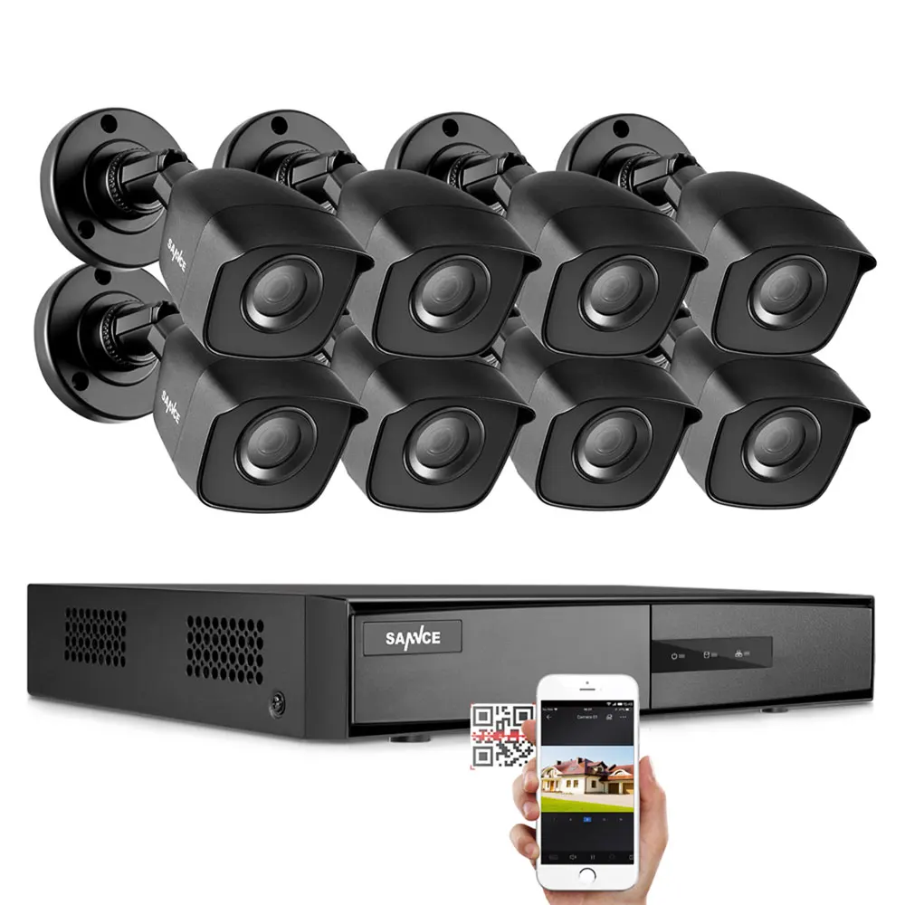Система видеонаблюдения SANNCE 8 каналов DVR 1080N 2/4/8 шт. 2 МП | Безопасность и защита