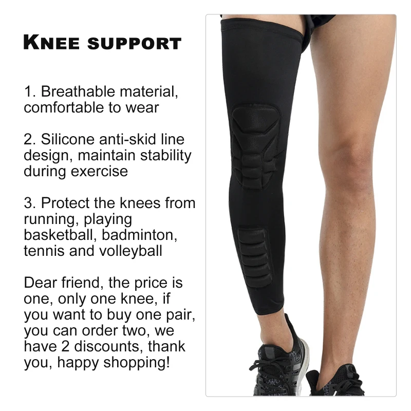

1 шт. одного баскетбольные наколенники удлиненный дышащие Компрессионные гольфы до середины икры Cover Protector Поддержка Пеший Туризм легинсы д...