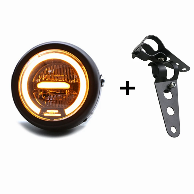 Универсальный 6 5 дюймов ретро мотоцикл 55 Вт светодиодная фара головного света в