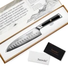 Острый кухонный нож SUNNECKO VG10, японское лезвие из дамасской стали, сантоку, лезвие 7 дюймов, ручка из G10, слайсер для овощей и мяса