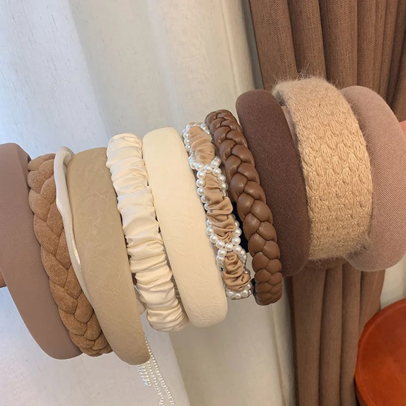 

1PC New Women Wide Hair Bands for Women Headdress Solid Color Knitted Hairband Girls Hair Hoop Hairpin Accessories Headband