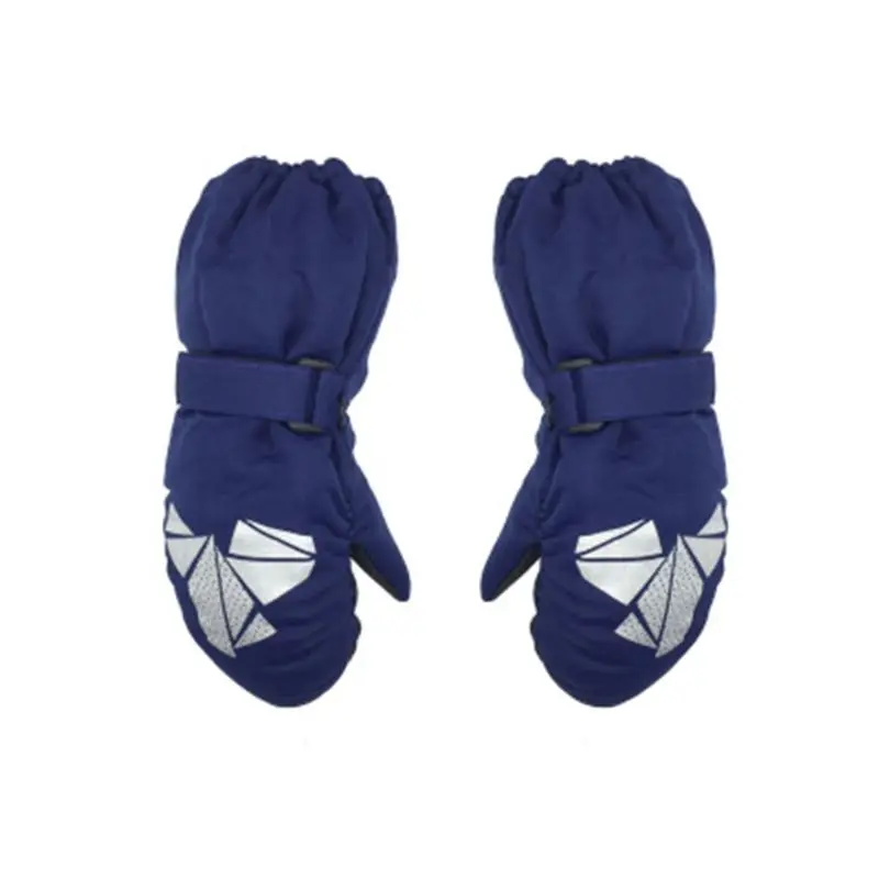 

Children Winter Warm Gloves Boys Girls Geometric Print Thick Windproof Mittens 57BF