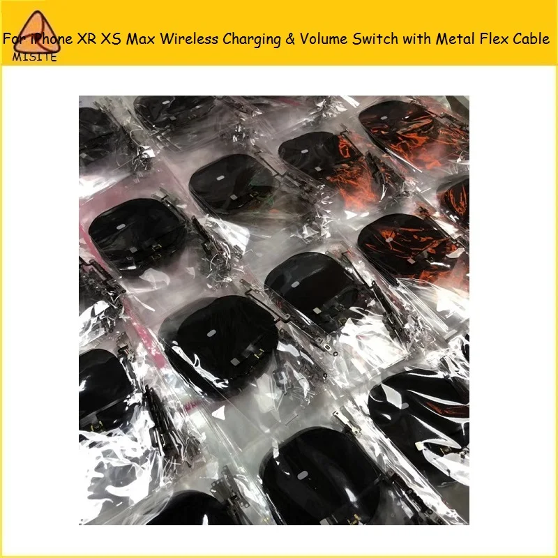 

1 шт. NFC для iPhone XR XS Max XSM беспроводной зарядный чип катушка и переключатель громкости гибкий кабель с металлическим кронштейном детали в сбор...