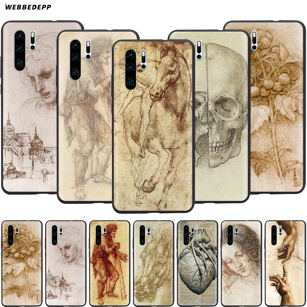 Webbedepp итальянский чехол Леонардо да Винчи для Huawei P8 P9 P10 P20 P30 Lite Pro P Smart Z 2019