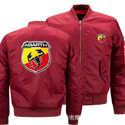 

New Autumn Winter Flight Jacket Abarth Logo Coat Mens Womens Warm Casual Zipper Baseball Jacket