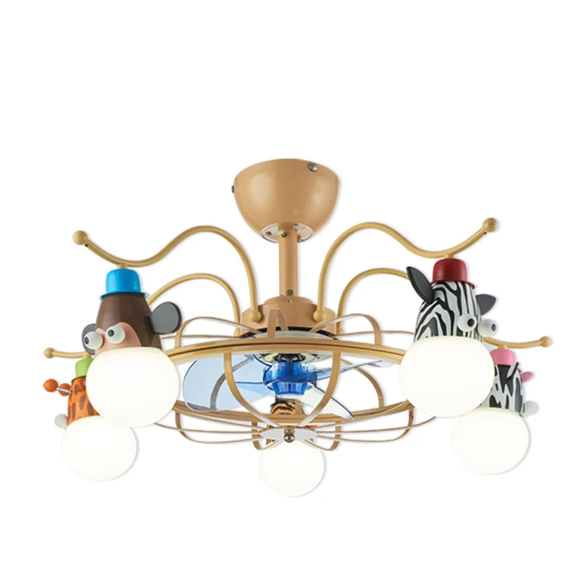 

Modern E27 Animal Pendant Lights Creative Warm Lovely Fan Lamp Boys Girls Room Children's Room Nursery Fans Hanging Light