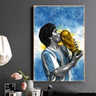 Плакат Диего Марадона, фигурка, картина, шарик ног, звезда, холст, настенное искусство, Классическая картина для украшения дома, комнаты, эстетика