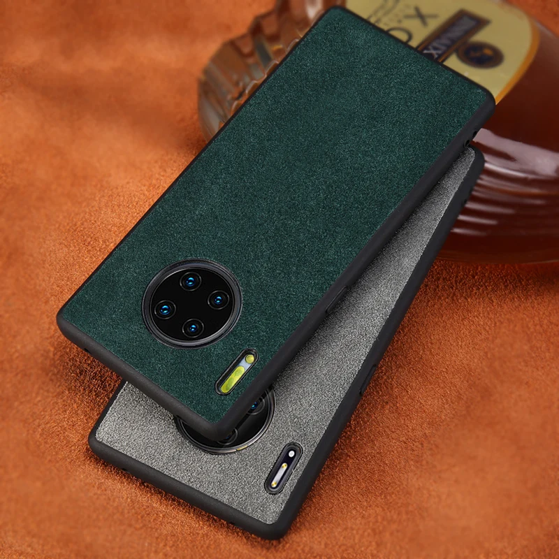 

Genuine Cow Suede Leather Phone case For HUAWEI Honor 8X Honor V20 Mate 30 Mate 20Lite Mate 30 P30 P20 360 Full protective cover