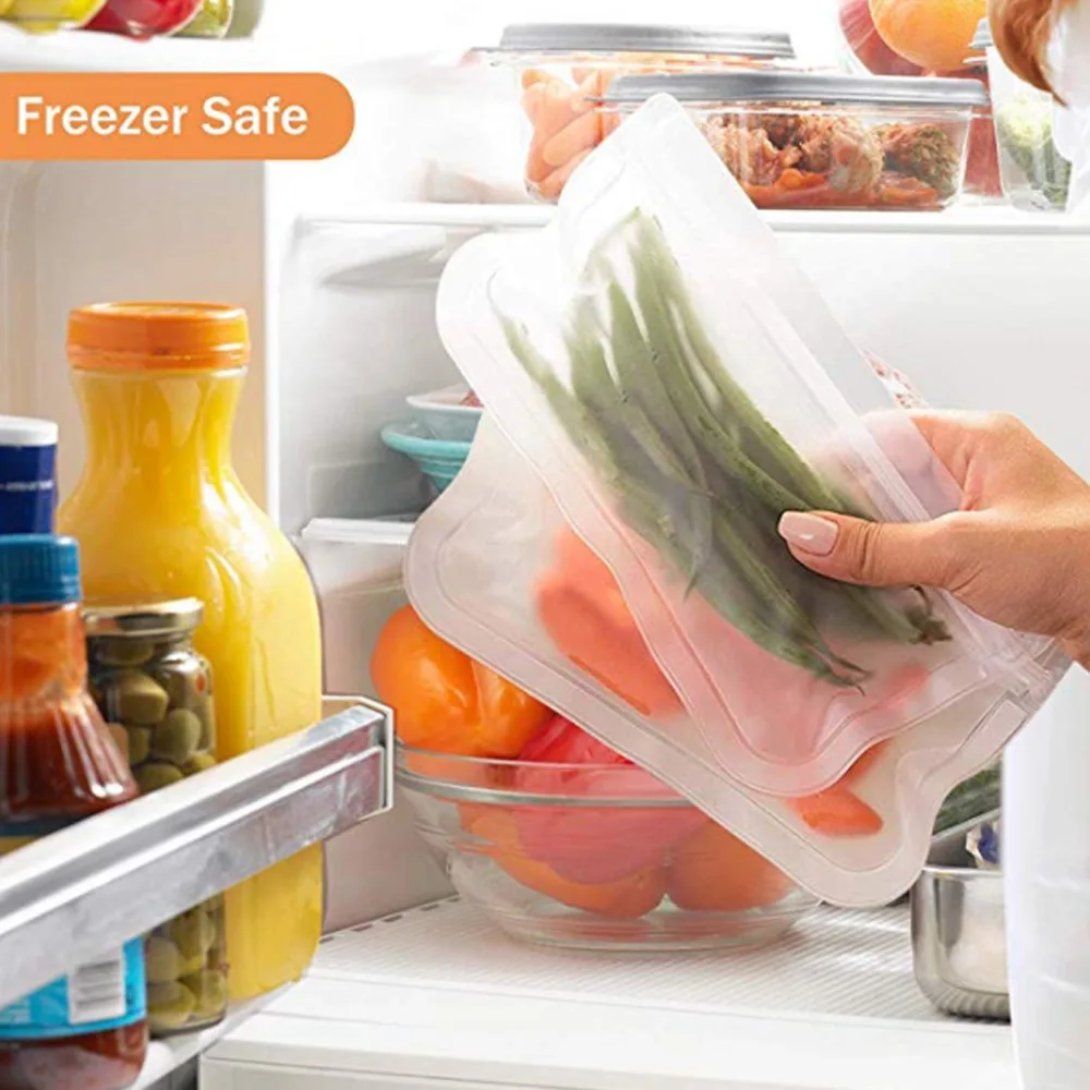 6 упаковок биоразлагаемых многоразовых мешков для хранения пакет морозильной