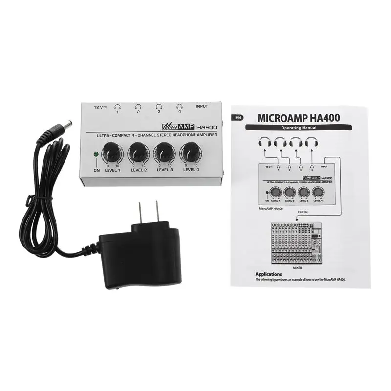 HA400 4 Channel Ultra-compact Headphone o Stereo Amp Microamp Amplifier