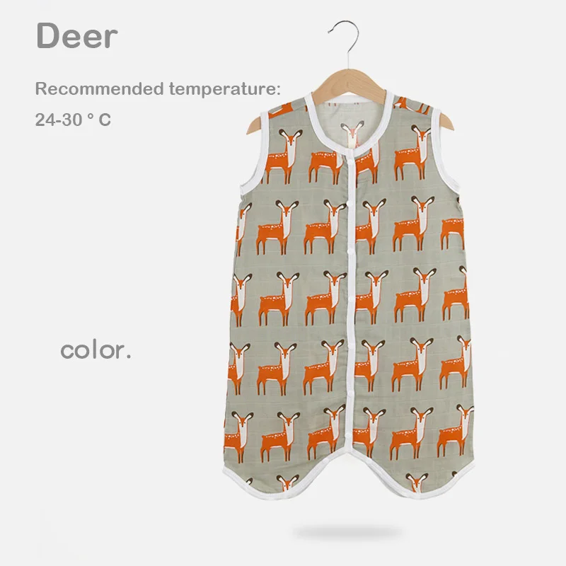 Deer OLOEY/ хлопок, детский тонкий жилет для сна, спальный мешок, летний комплект белья, спальные мешки для новорожденных, Детские Мультяшные ножки унисекс, отдельно - Цвет: Deer