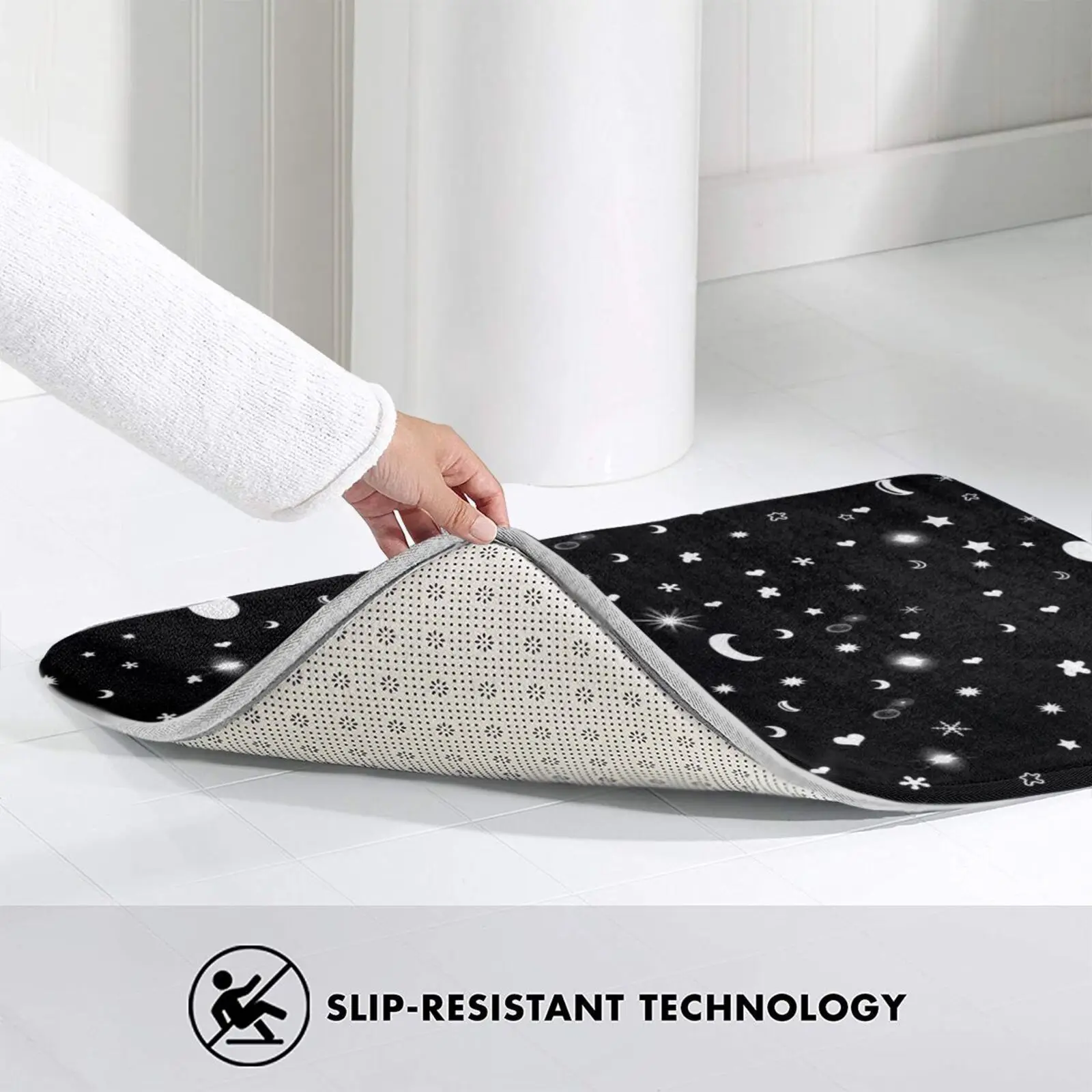 

Black Universe Space Soft Non-Slip Mat Rug Carpet Cushion Black Universe Galaxy Space Moon