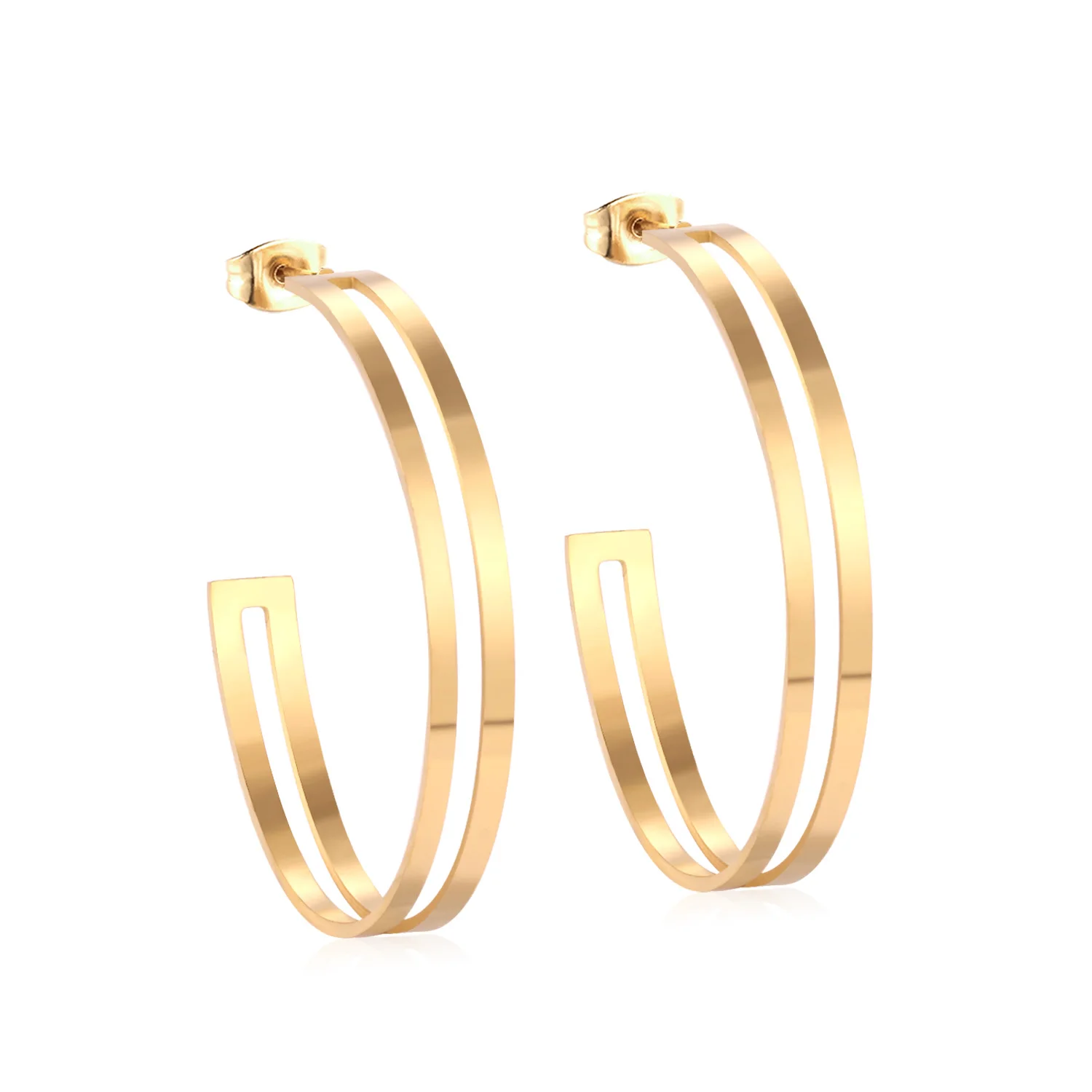 LUXUKISSKIDS корейские ювелирные изделия золотые/стальные большие открытые круглая