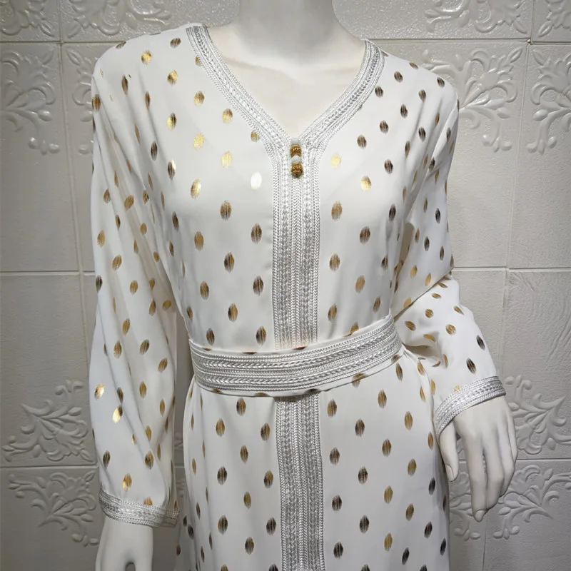 Fashion Muslim Sets Two Pieces Dress Abaya Jalabiya for Women White Party Wedding Eid Moroccan Kaftan Arabic Dubai Purple