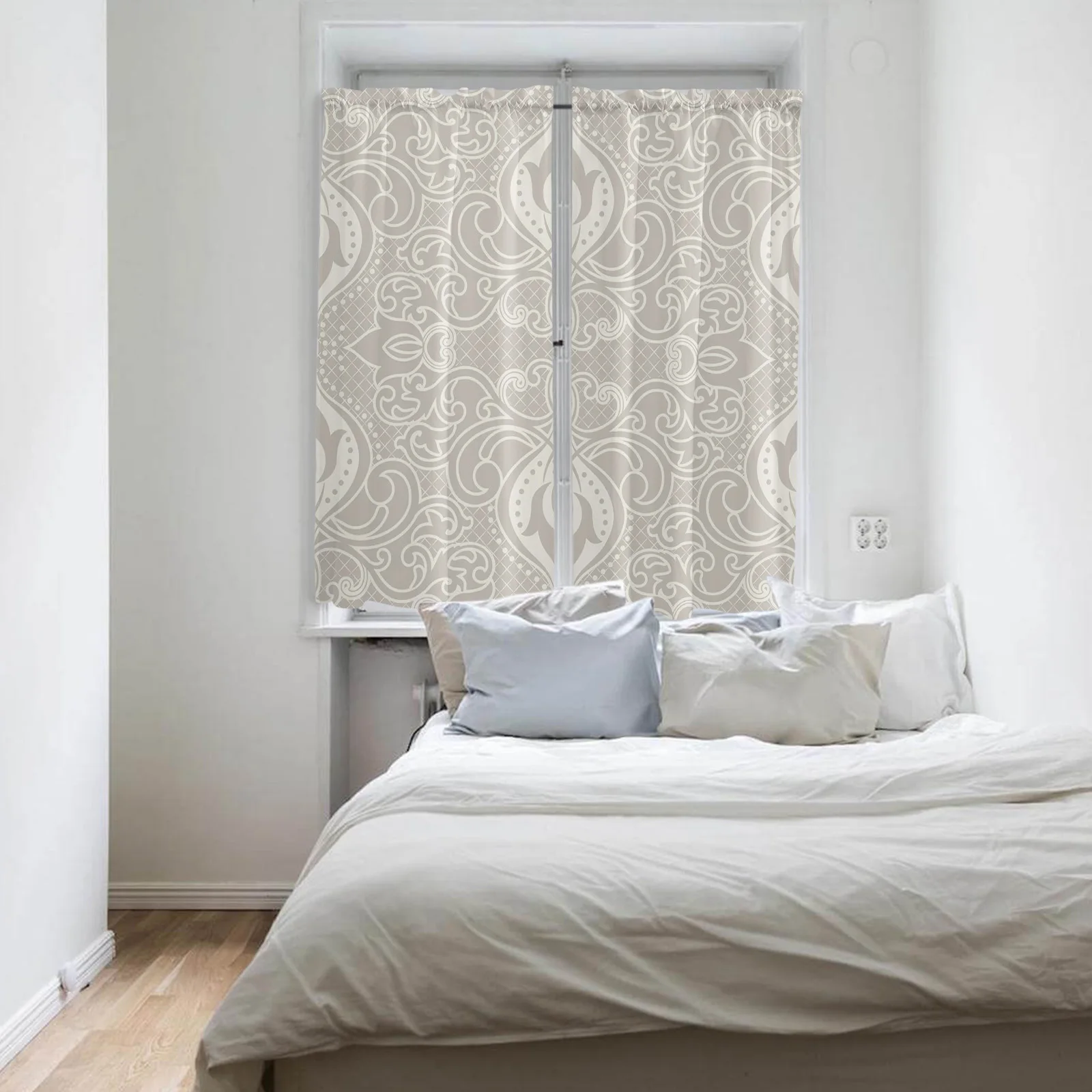 Художественные бежевые Цветочные барокко ретро шторы для гостиной спальни кухни