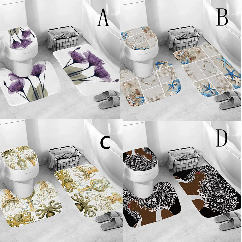 3 шт нескользящий рыбья чешуя коврик для ванной комнаты украшение ковриков в