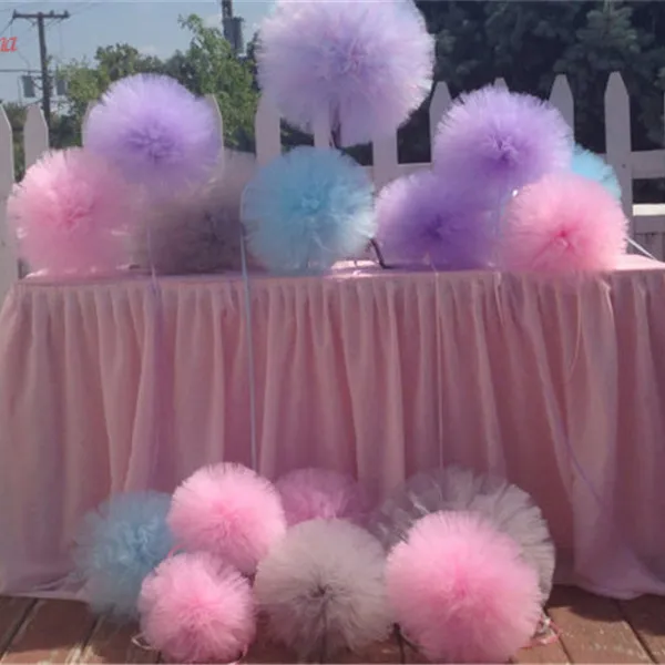 5/10M тюль рулон детское украшение для душа стол белая органза лента Тюль ткань