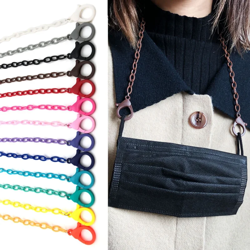 

New Colorful Acrylic Mask Chain For Children Anti Lost Glasses Rope Kids Fashion Sunglasses Lanyards Masks Chain Eyewear Holder