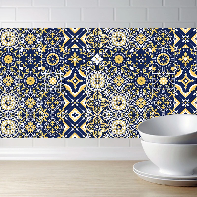

DIY Mosaic Wall Simulation Tiles Stickers 3D Kitchen Wall Sticker Bathroom Toilet Adhesive Waterproof PVC Wallpaper Waist Line