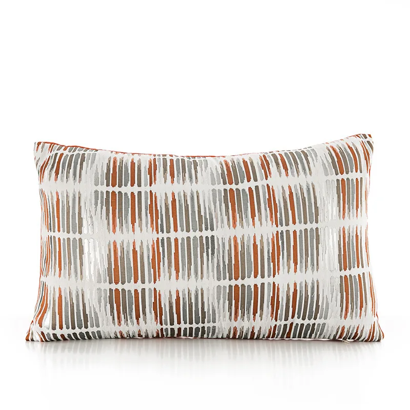 Light Luxury High quality Satin Jacquard Lumbar Pillowcase Pillow Case Sofa Bed Room Chair Cushion Cover 30x50 45*45 Home Decor - Цвет: Gothic strip