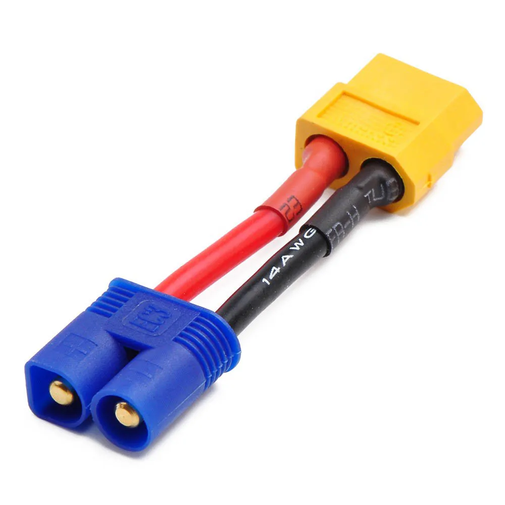 Переходник XT60 Female to EC3 Male адаптер литий-полимерных аккумуляторов 14AWG 50 мм | Игрушки