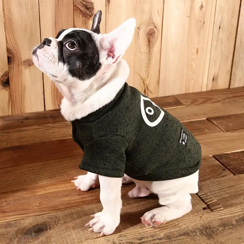 Мода Французский бульдог Собака пальто с капюшоном зимняя теплая одежда для