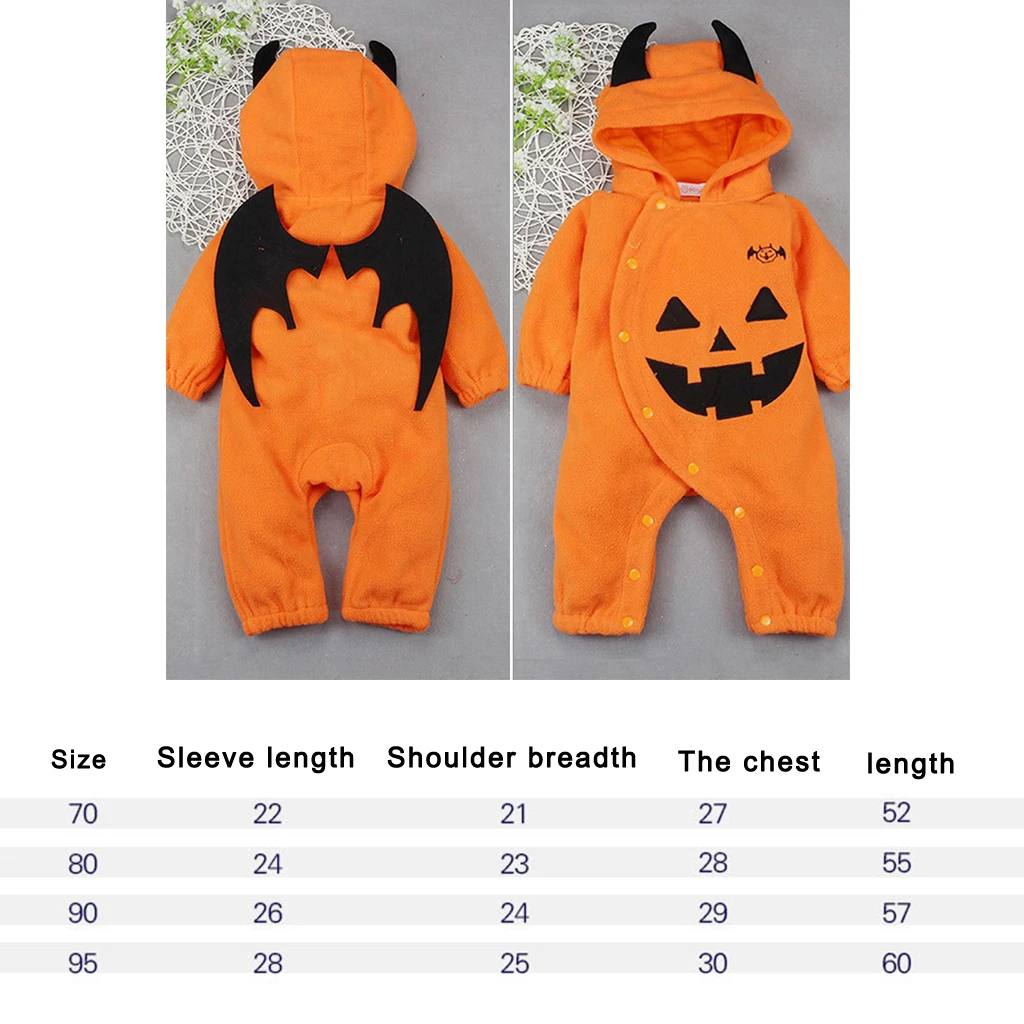 

Baby Toddler Halloween Pumpkin Costume Romper Fancy Dress Infant Jumpsuit Kids