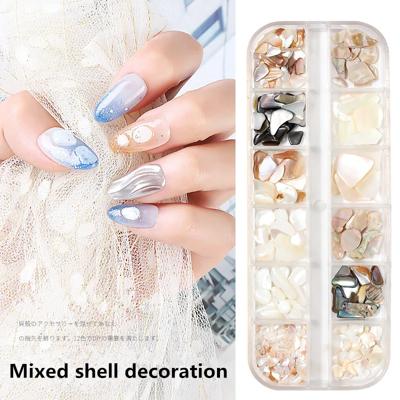 12 цветов смешанный корпус для ногтей украшения Длинная тонкая коробка тонкий из