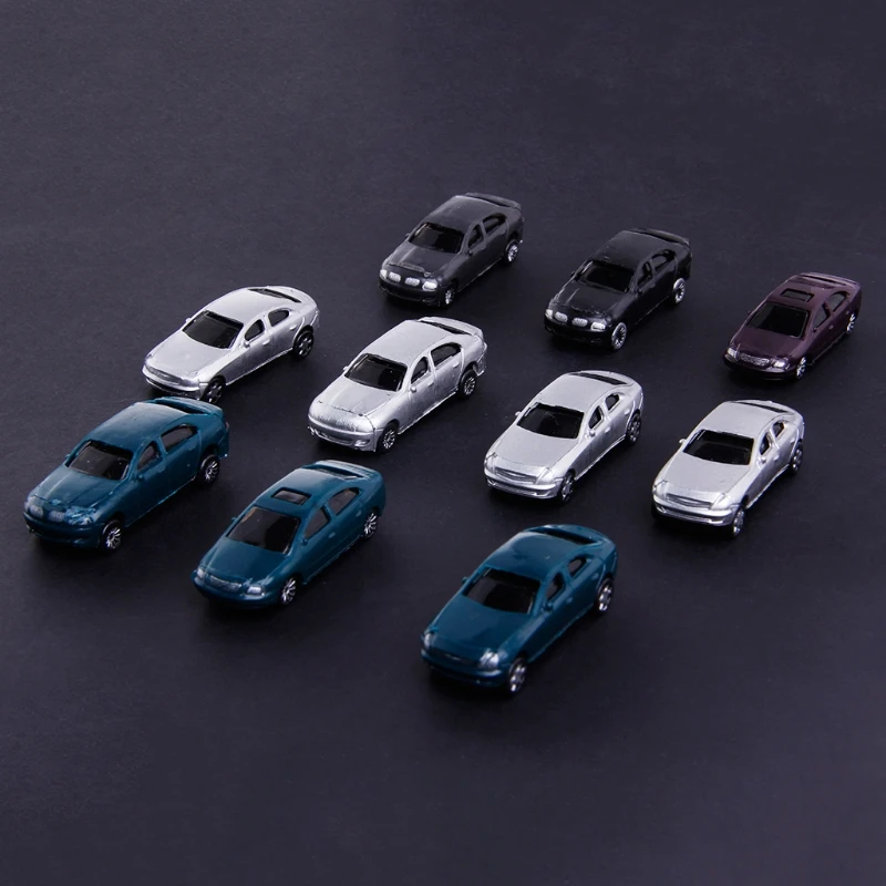 

HUYU New 10x 1:100 Painted Model Cars Building Layout HO Scale Model Building Toy