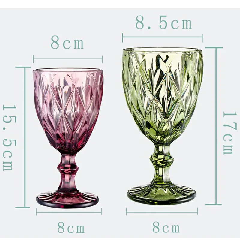 

Glasses Wine Cup Goblet Wedding Banquet Party Wine Glass Retro Diamond Champagne Juice Glass Goblet 240ml 8oz