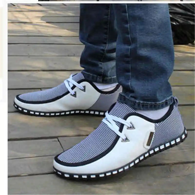 

2018 Fashion New Men Casual Shoes Lace-Up Hard-Wearing Male Footwear Men Summer Breathable Shoes Leisure Men Driving Sneakers