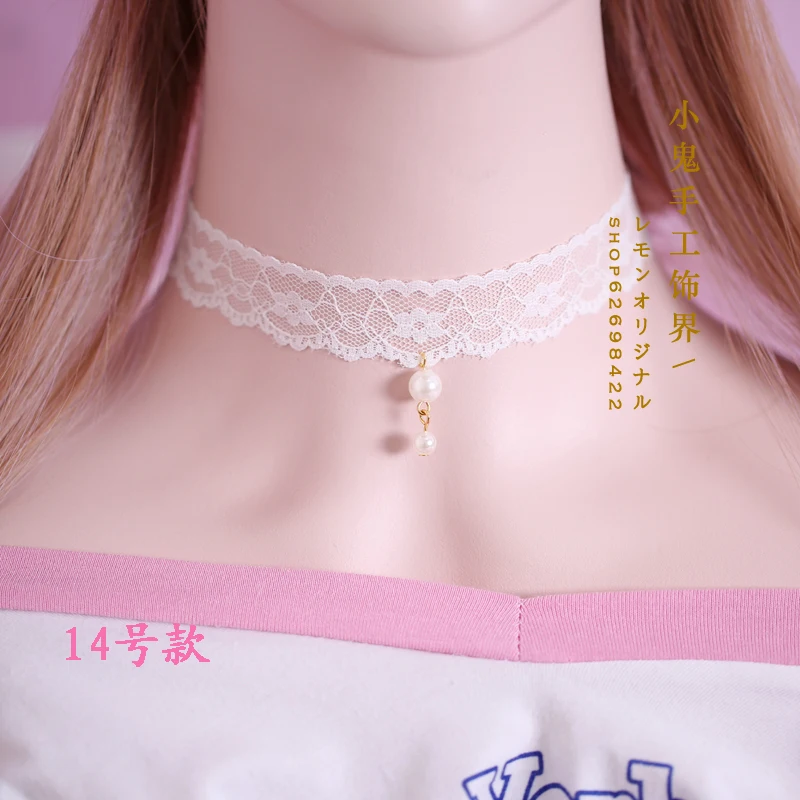 Кружевное бархатное ожерелье в японском стиле Харадзюку мягкое ювелирное