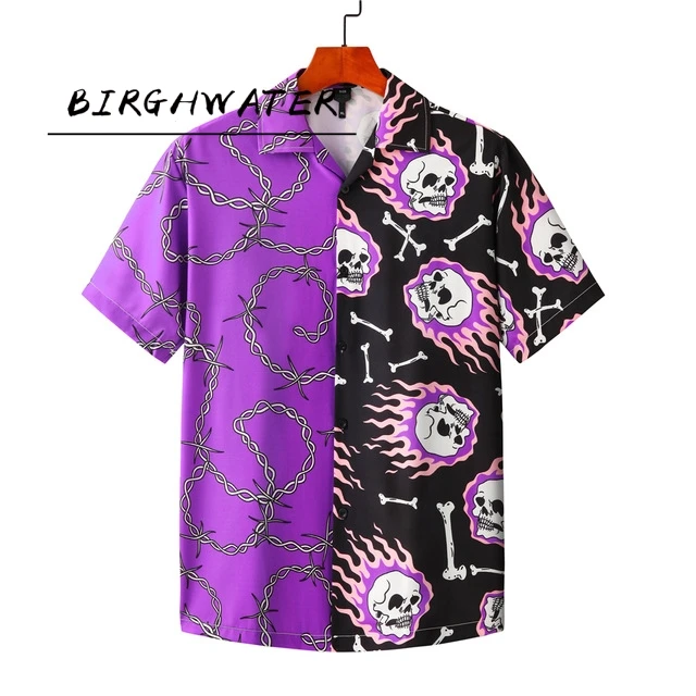 

Casual Printed Short Sleeve Shirt Men Street 2021 Hawaii Beach Oversize Women Fashion Harujuku Shirts for Men MX012