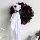 Подвесной венок Призрак для входной двери, гирлянды из ткани, страшный череп, украшение для вечевечерние, Хэллоуина