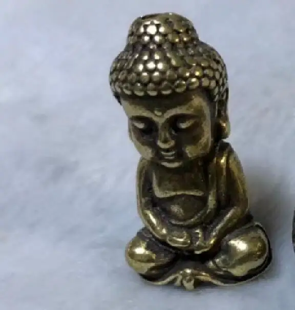 Коллекция китайская латунь резная Amitabha маленькая статуя монаха Будды изысканные