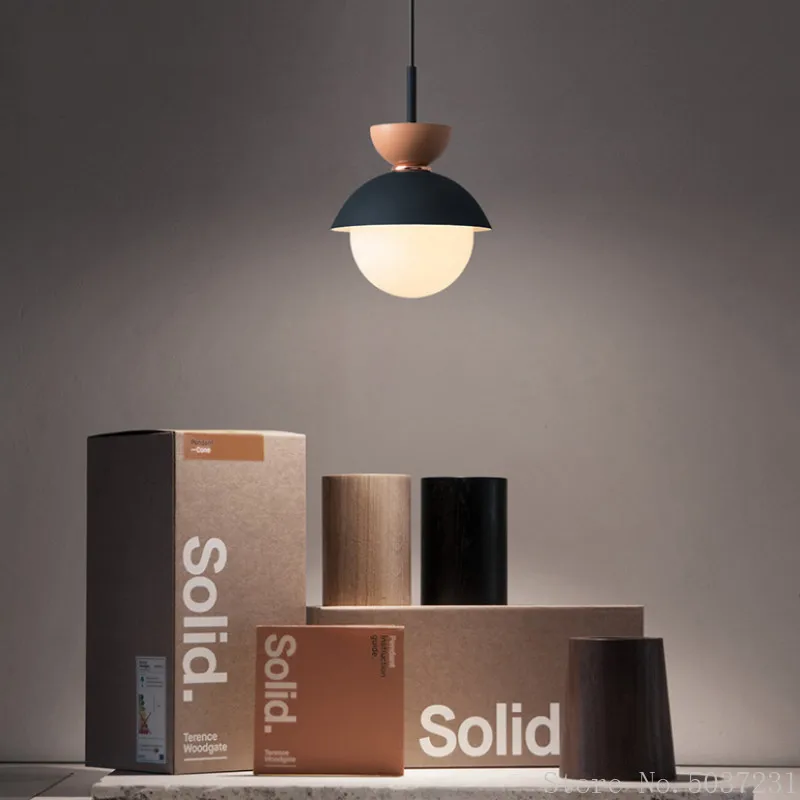 Современная Простая цветная прикроватная маленькая Подвесная лампа в