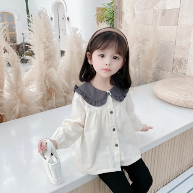 

Children's shirts 2020 spring and autumn new foreign-style girls shirts, children's fashion baby shirt tops factory direct sales