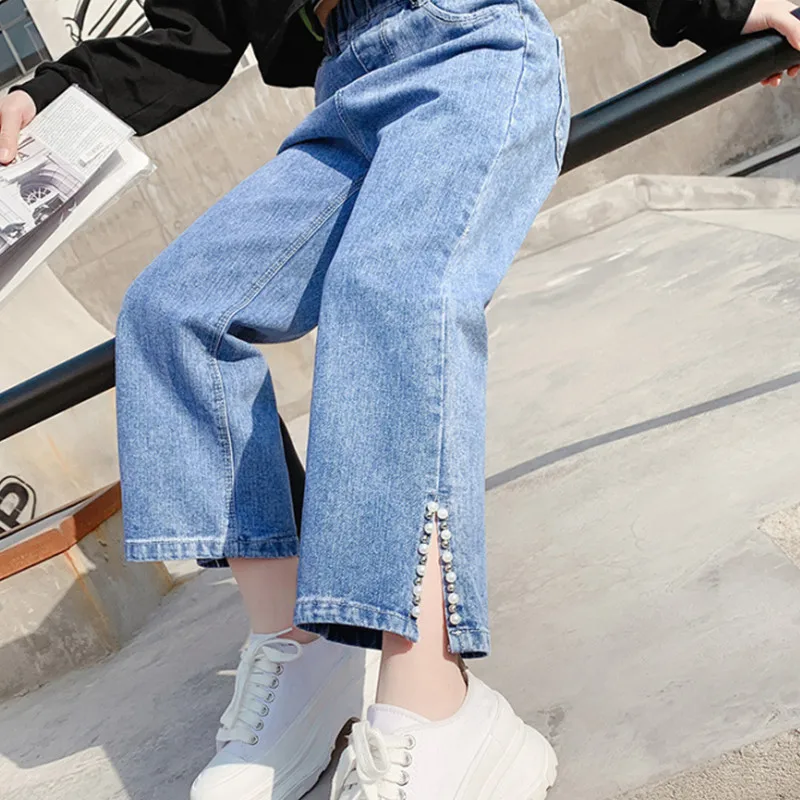 

New Girls Loose Jeans, Kids Spring And Autumn Fashion Loose Pants, Children's Wide-Legged Trousers For 110-170 cm