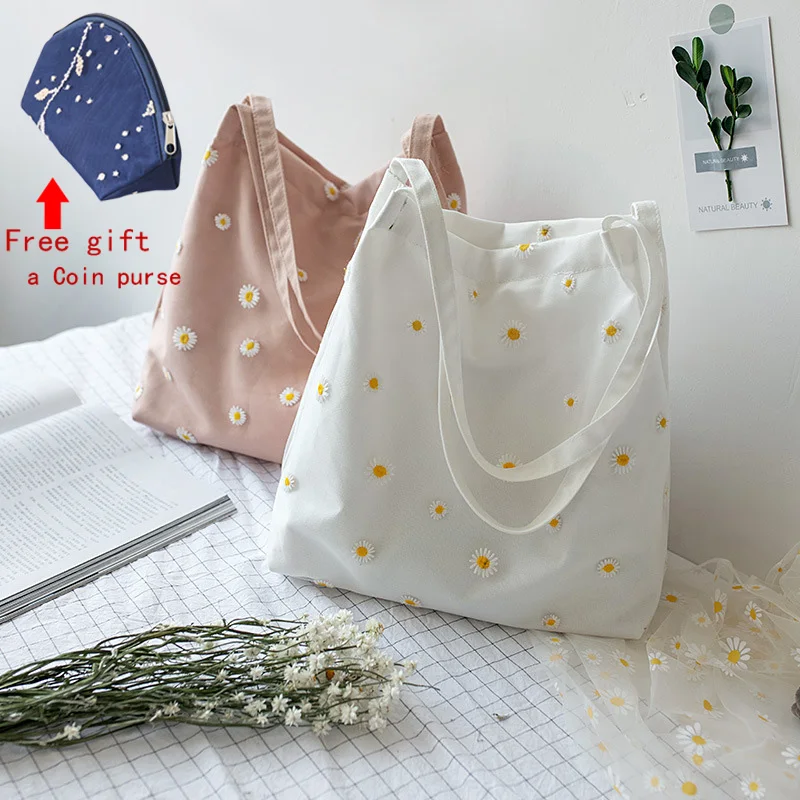 

Canvas bag Women's shopping bags 2020 women's daily handbag Environmental storag reusable folding hand bags shopper bag