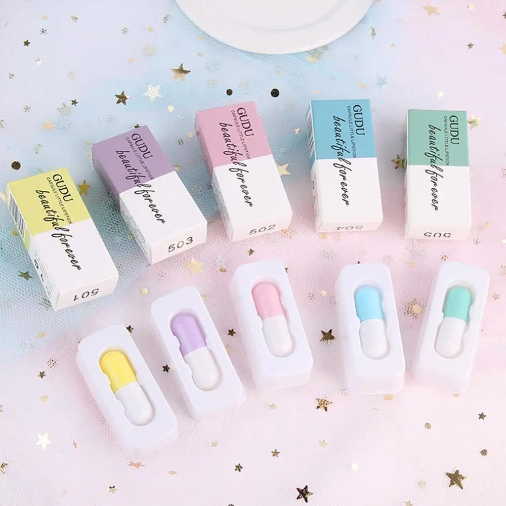 Новая капсула маленькая губная помада набор цветов мягкая Кремовая Губная