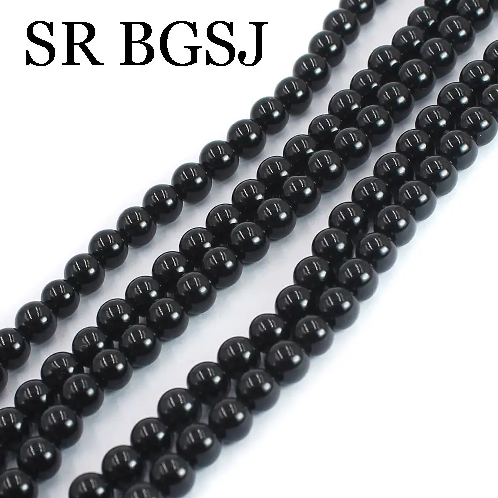 Бесплатная доставка 6 мм натуральный камень круглый черный обсидиан аксессуары