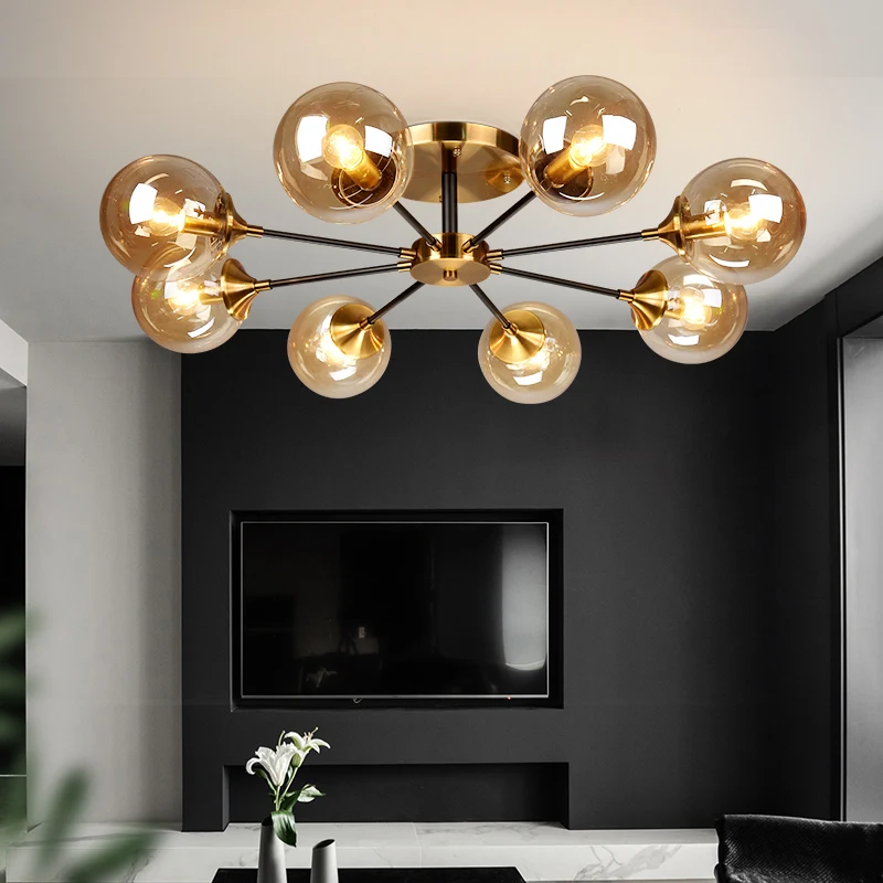 Современная гостиная светодиодный Люстра дымчато серый/прозрачный Стекло