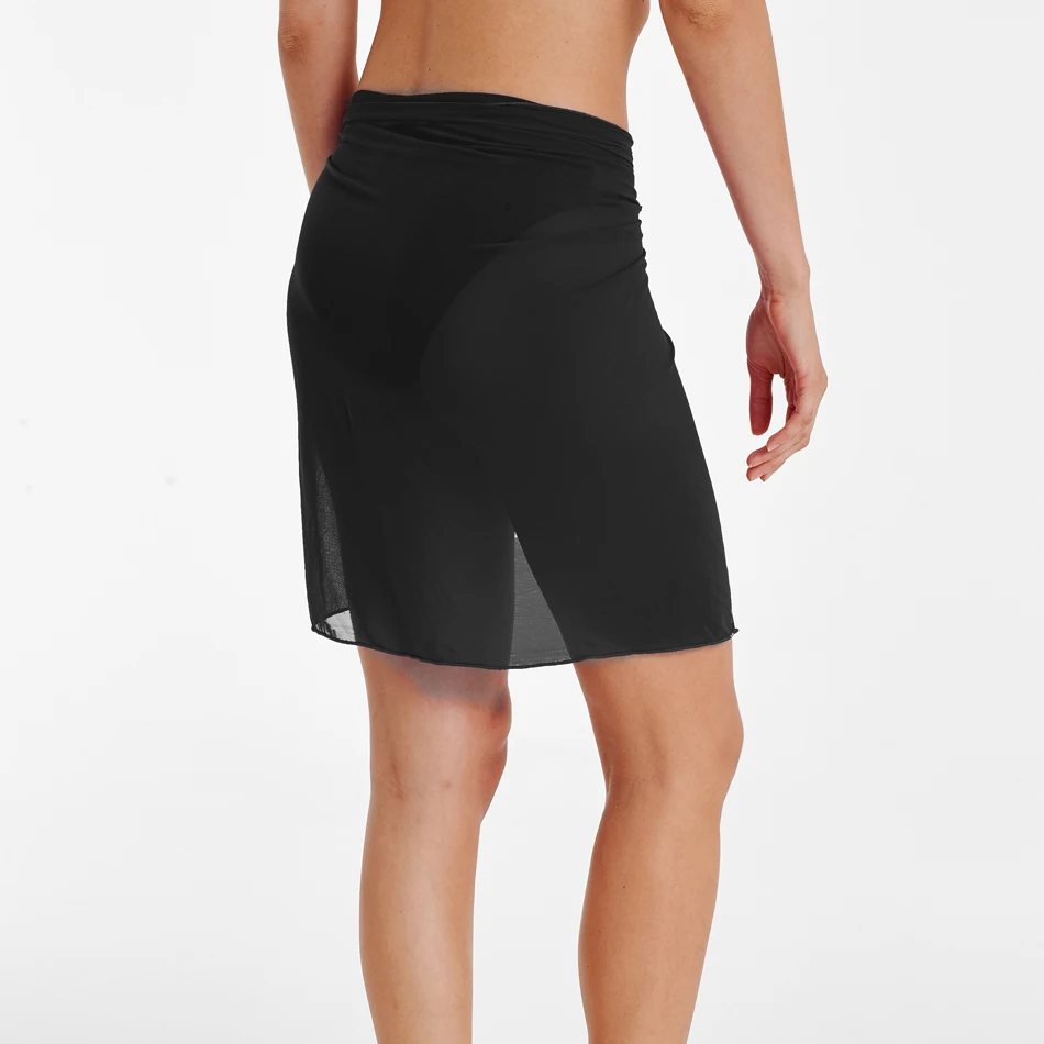 HAOWO боковые Галстуки сетчатый пляжный саронг для женщин Твердые Бикини Низ