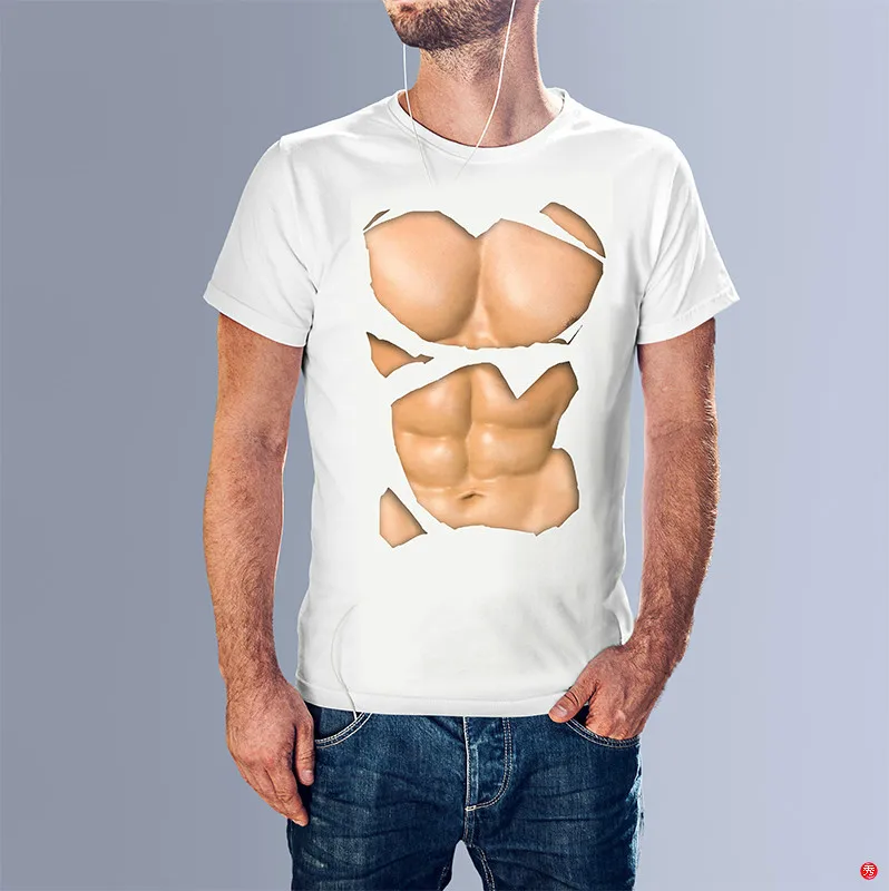 

2021 New Men's And Women's Funny Pattern 3D Printed T-shirt Fashionable Casual Men's And Women's Muscular Round Neck Top