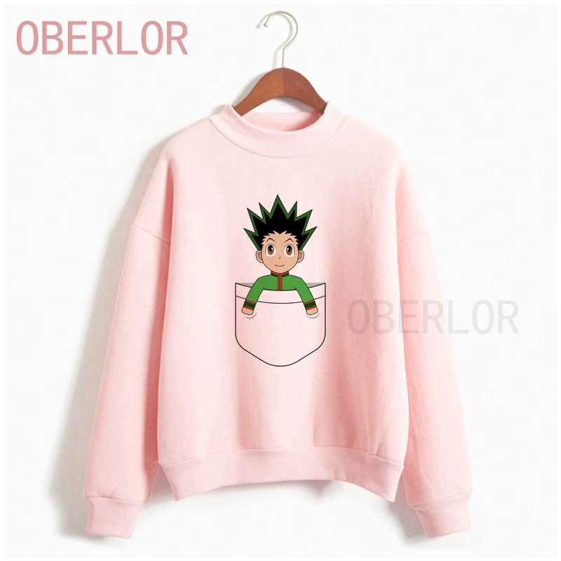 

New Female Hoodies Gothic Hip Hop Sweatshirts Pocket Gon Anime Hunter X Hunter Hoodie Aesthetic Unisex Clothes Print Sweater