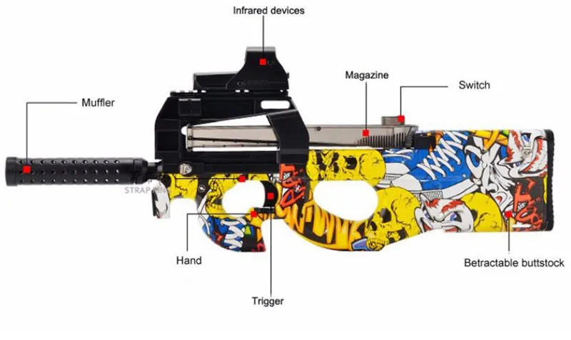 Электрический пистолет граффити P90 игрушечное оружие из CS Assault снайперская