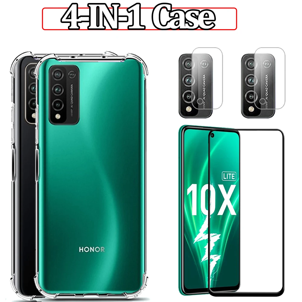 

10X DNN-LX9 Glass Case for Honor 10 X lite Full Cover Case honor x10 10x lait Clear Back Cover Honor10x Honor 10x cases