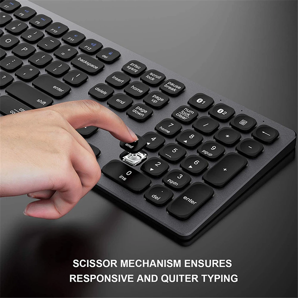 Bluetooth клавиатура многофункциональная перезаряжаемая совместимая алюминиевая